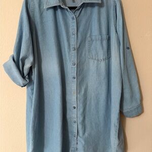 R N B blue denim button up top size 3XL
